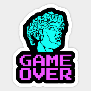 Game Over Vaporwave Bust Sticker